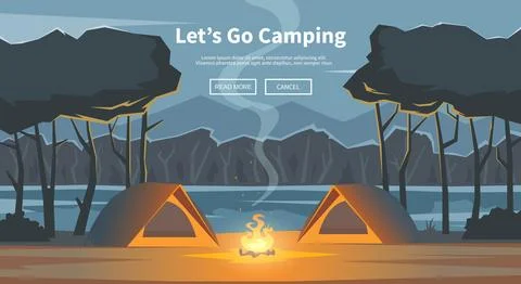 Let's go camping. Vector illustration. Stock Illustration