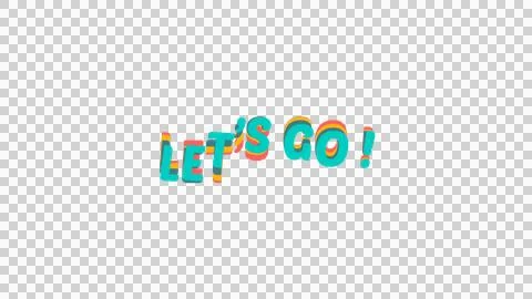 Let's go colorful 3d text image with transparent background. 스톡 일러스트