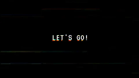 Let’s go glitch text with VHS distortion effect Stock Footage 320180004