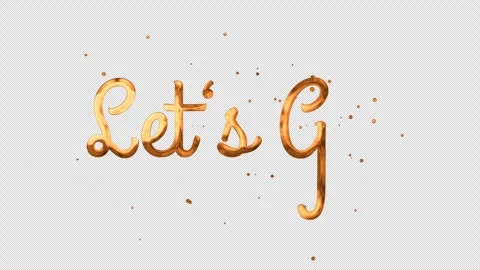 Lets Go Handwriting Animation Orange 4K Transparent Background Stock-Footage 340827895