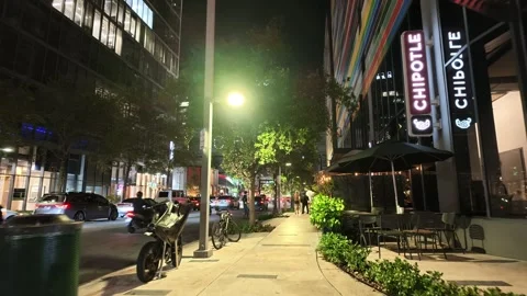 Lets go out to Brickell at night. Motion stock video Miami Stock Footage 344976700