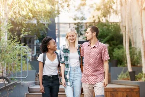 Let's go somewhere and chill after class Stock Photos