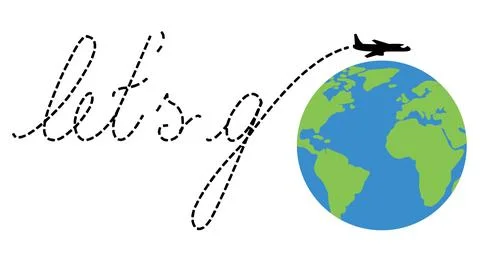 Lets Go Travel Stock Illustration