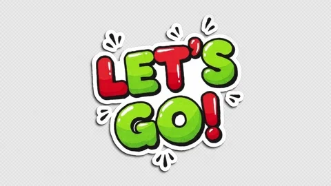 Let's Go Wiggle Sticker, Doodle Style Stock Footage 321055065