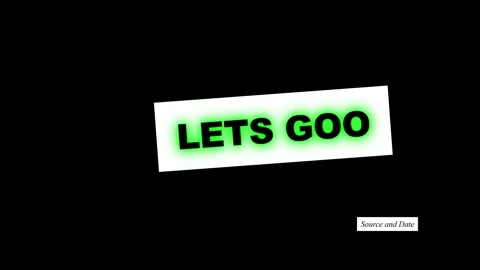 Lets Goo Neon Green Text Sticker Animation on Black Background Seamless Loop 4K Stock Footage 341584837