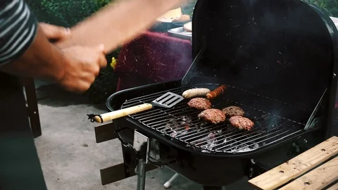 Let's grill some burger Stock Footage 99017249