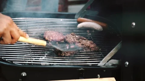 Let's grill some burger Stock Footage 99017342
