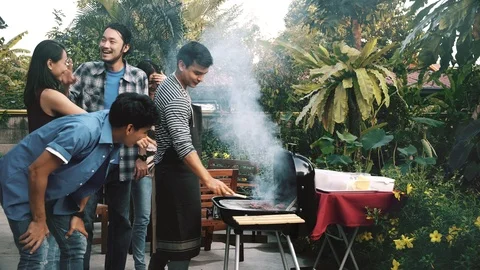 Let's grill some burger Stock Footage 99017387