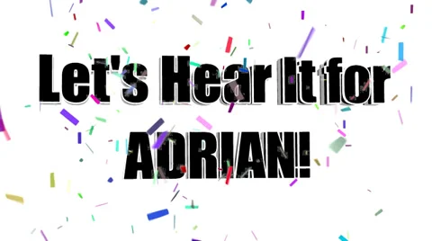 Lets Hear It for ADRIAN Stock Footage 38563709