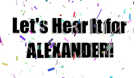Lets Hear It for ALEXANDER Stock Footage 38565751