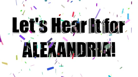 Lets Hear It for ALEXANDRIA Stock Footage 38565748