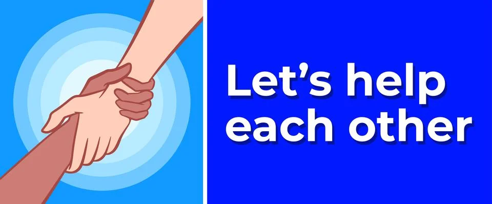 Let's help each other banner Stock Illustration