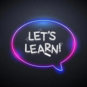 Lets Learn Lettering with Neon Stock Illustration