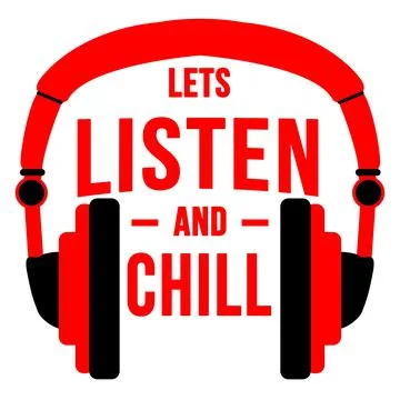 Lets listen and chill Stock Illustration