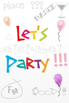 Let's party card Stock Illustration