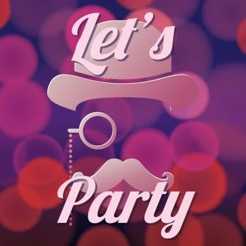 Lets Party Design Stock Illustration