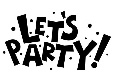 Let's Party lettering. Stock Illustration