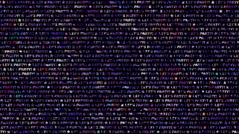 Let's Party Motion tile. Press wall. Multicolored lettering in the style of the 스톡 동영상 154205445