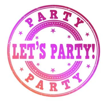 Let's party stamp Stock Illustration