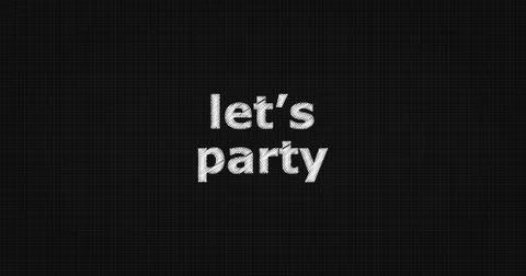 LETS PARTY text on board Stock-Illustration