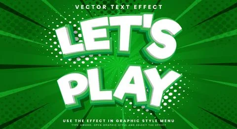 Let's play 3d editable text style effect 스톡 일러스트