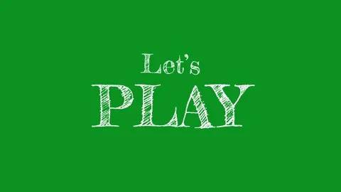 Lets play animated ted lets play with chalk writing on green chalkboard 4k Stock Footage 290175576