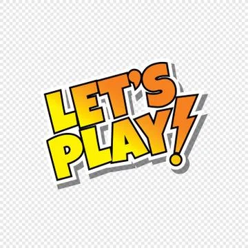 Lets play cartoon text sticker イラスト素材