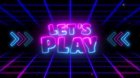 Lets play neon animation written video lets play game music animation backg.. Stock Footage 257167872