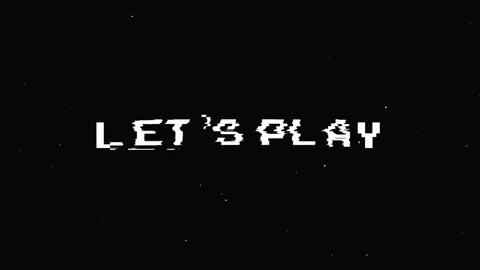 Let's play text with glitch screen effects on a black background. Stock Footage 150772305