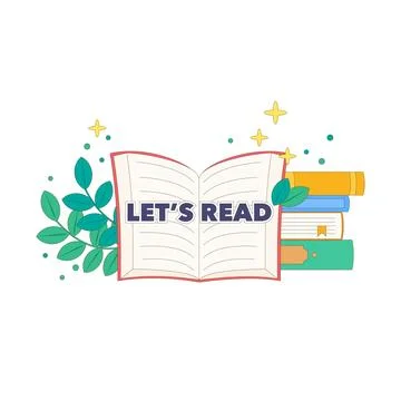 Lets read books Stock Illustration