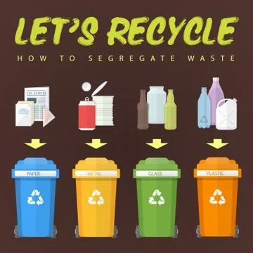 Let's recycle waste concept illustration. Stock Illustration