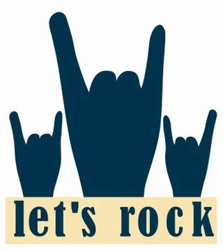Let`s rock. Stylish template on white background. Stock Illustration