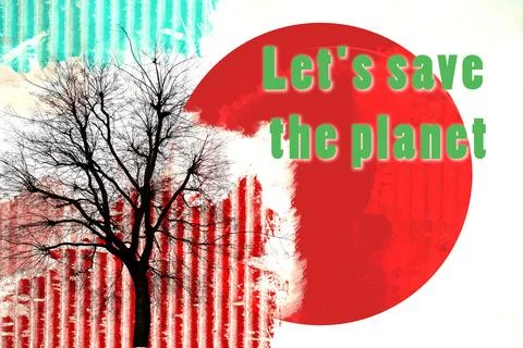Let's save the planet. Educational sign concept Stock Photos