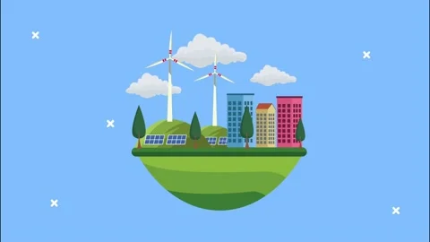 lets save the world animation with green... | Stock Video | Pond5