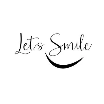 Let's Smile. Hand drawn typography poster. T shirt hand lettered calligraphic Stock Illustration