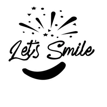Let's Smile. Hand drawn typography poster. T shirt hand lettered calligraphic Stock Illustration