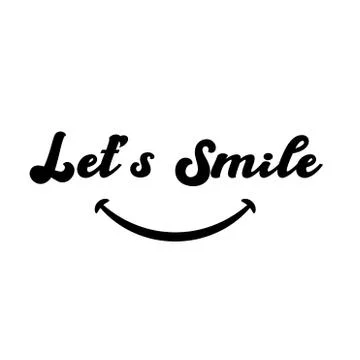 Let's Smile. Hand drawn typography poster. T shirt hand lettered calligraphic Stock Illustration
