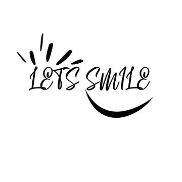 Let's Smile. Hand drawn typography poster. T shirt hand lettered calligraphic イラスト素材