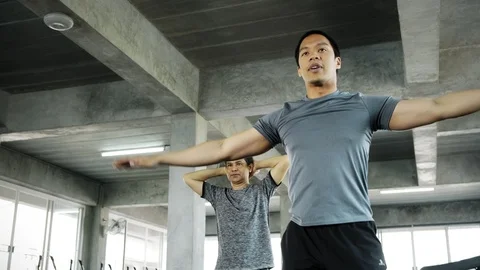 Let's start with a stretching your leg to get fit. Stock Footage 103437536