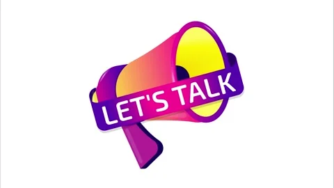 Let's talk banner, label, badge icon with megaphone. Flat design. 4K video Stock Footage 226799652