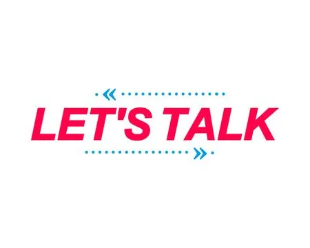 Lets Talk labels. Speech bubbles and marketing sticker. Illustration