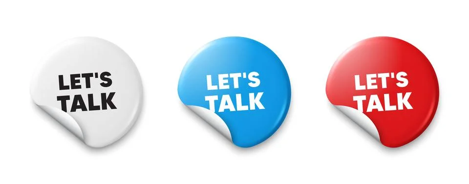 Lets talk tag. Connect offer sign. Price tag stickers. Vector Stock Illustration