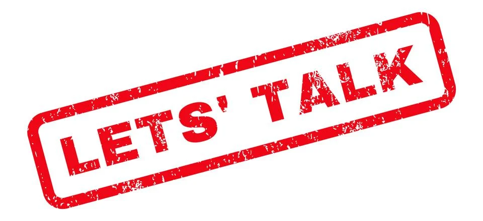 Lets' Talk Text Rubber Stamp Stock Illustration