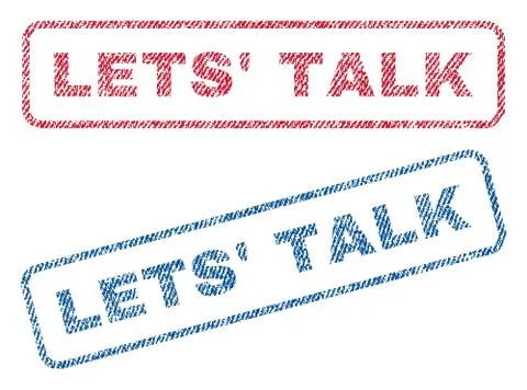 Lets' Talk Text Textile Seal Stamp Watermarks Stock Illustration