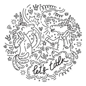 Lets talk unicorn イラスト素材