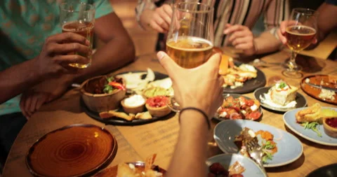 Let's Toast Before We Eat Stock Footage 138112529
