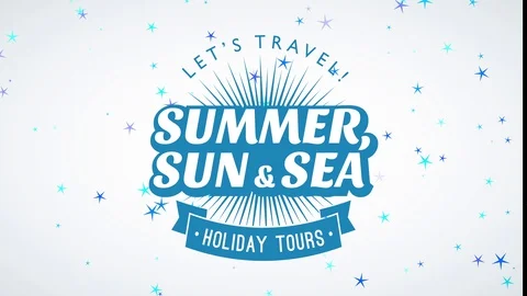 Lets tour holiday excursion summertime sun and offshore written as integrated Stock Footage 129851093