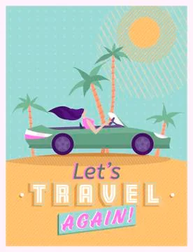 Lets travel again Stock Illustration