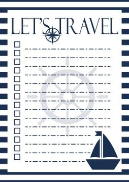 Let's travel checklist Stock Illustration