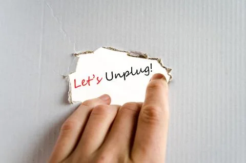 Let's Unplug Text Concept Stock Photos